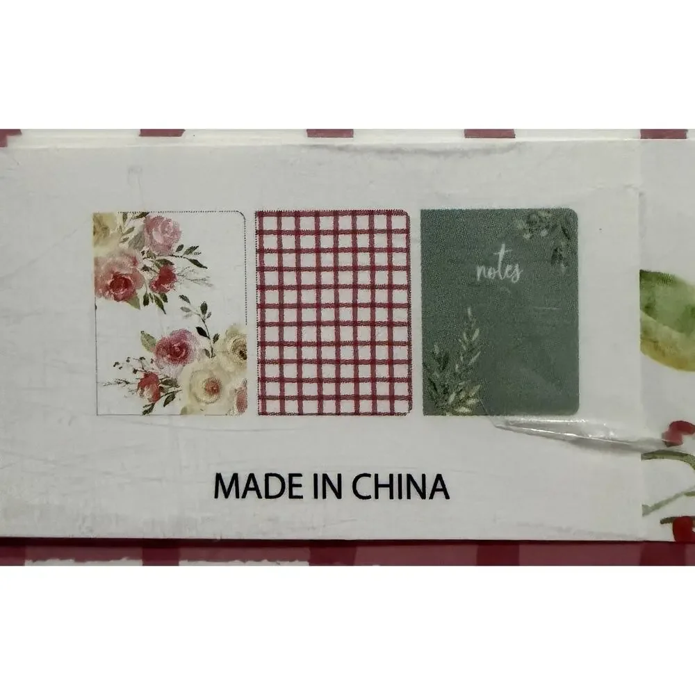 Enchanté Floral Journals Set of 3 6x8 Notebooks Farmhouse Rose Plaid New